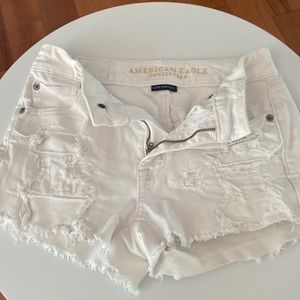 White American eagle jean shorts